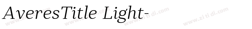 AveresTitle Light字体转换